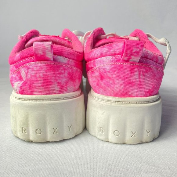 Roxy Sheilahh Women's Sneaker Pink Canvas Tie Dye Platform Sole Size 7 - Picture 5 of 9